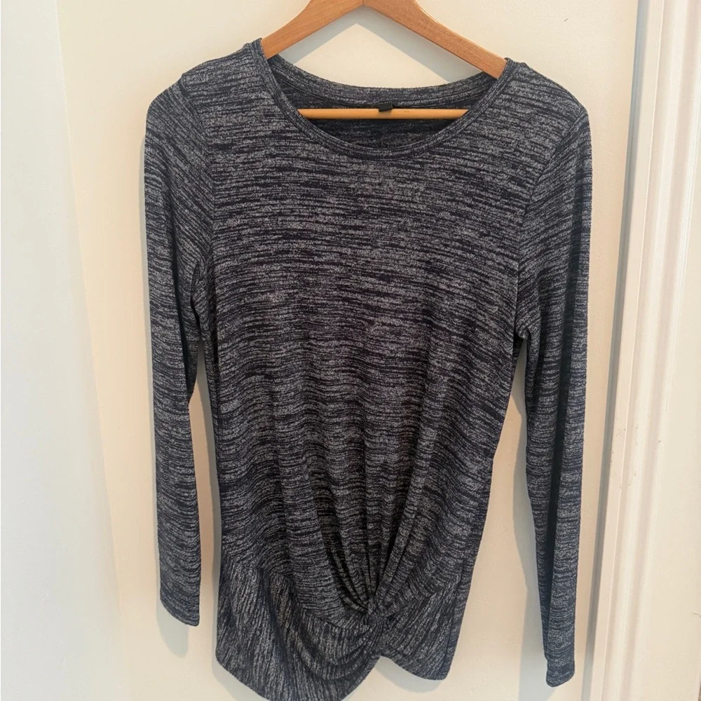 Banana Republic Gray Tie Front Blouse - Picture 1 of 2